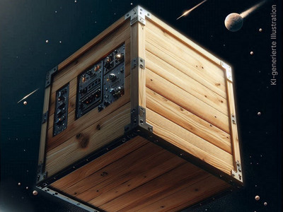 Satellit aus Holz